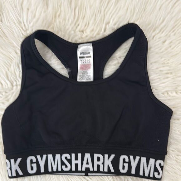 Gymshark Black Sports Bra Seamless Racerback Size M - Picture 3 of 8